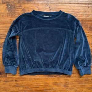 Zella Kids velvet athletic sweater, 5/6, blue